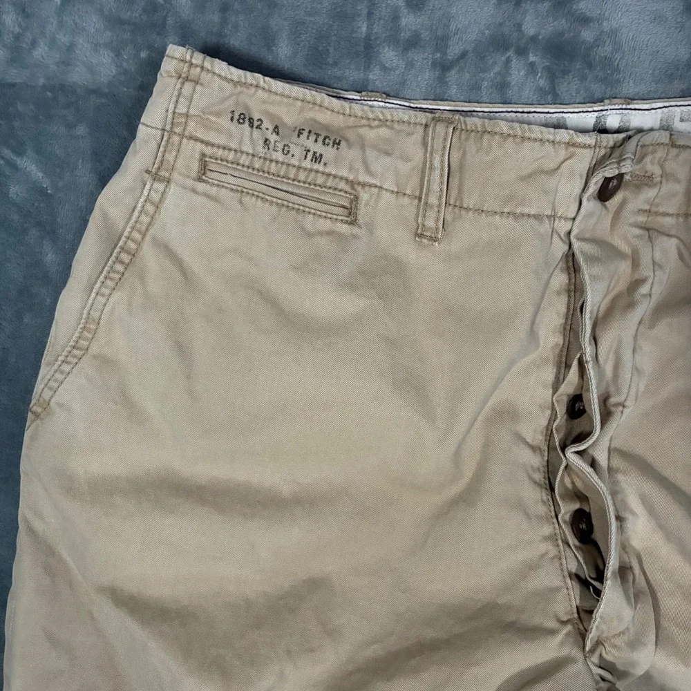 VTG Y2K Abercrombie Fitch Mens Khaki Chinos Straight Leg Pants Men's 36x30 - Picture 6 of 10
